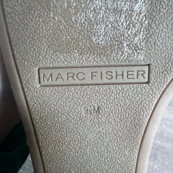 Marc Fisher Cazzie Gold Espadrille Wedge Sandals - Picture 7 of 8